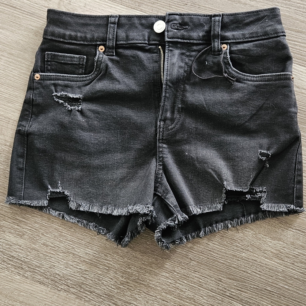 Miami Black Distressed Jean Shorts